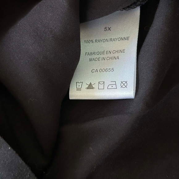 JACKET, LIGHTWEIGHT, LONG SLEEVES W DOMES, BLACK, SIZE 5X, ROUND COLLAR DOMED - Picture 7 of 10